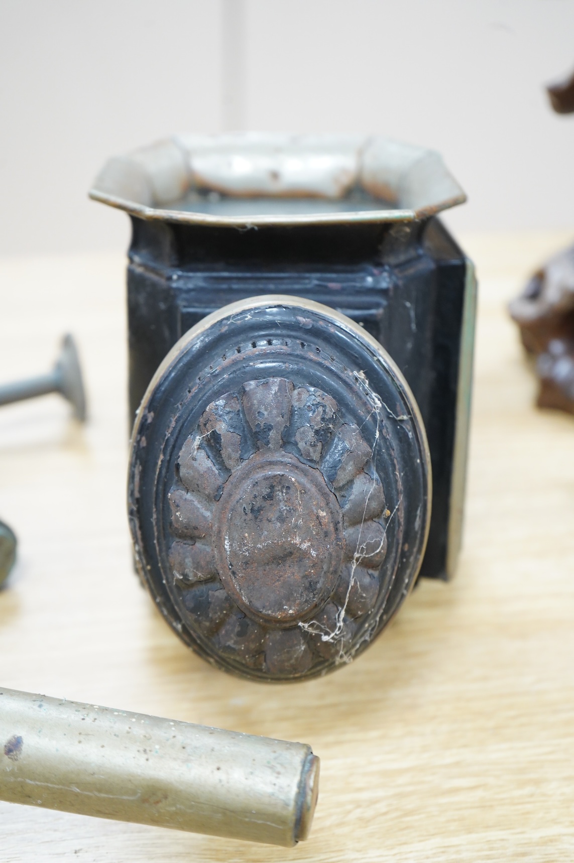 A pair of late 19th century carriage lamps and another